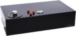 17 Gallon Aluminum Gas Tank 65L Fuel Cell Top Feed Universal Polished Racing Street Drifting with Level Sensor and Quick Release Fuel Cap Black