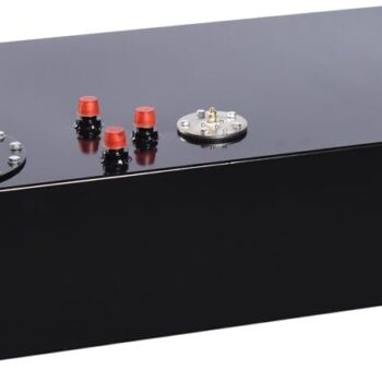 17 Gallon Aluminum Gas Tank 65L Fuel Cell Top Feed Universal Polished Racing Street Drifting with Level Sensor and Quick Release Fuel Cap Black