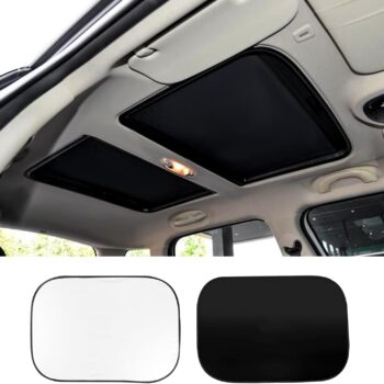 2PCS Car Sunroof Sunshade, Car Roof Cover, Foldable UV Reflector Reflective Covers Block UV Rays Glare, Car Interior Accessories Fit for ,  &  R56 (Black)