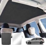 Car Sunroof Sunshade Compatible with  Accessories -, One-Piece Glass Roof Sun Shade, Foldable Car Sunshade Roof, Sunroof Cover, Sun UV Protection